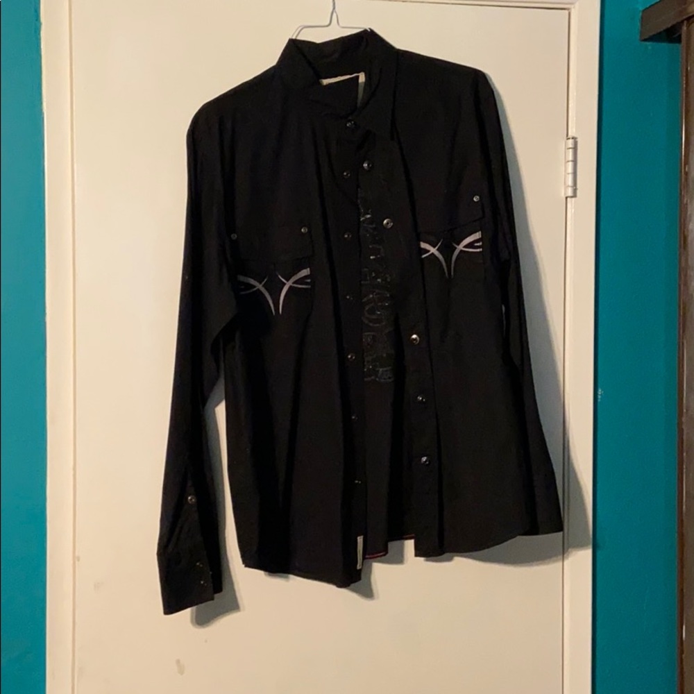 Black and silver design dress shirt